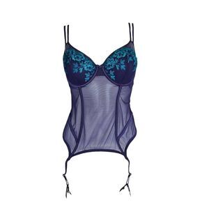 embroidered mesh corset top